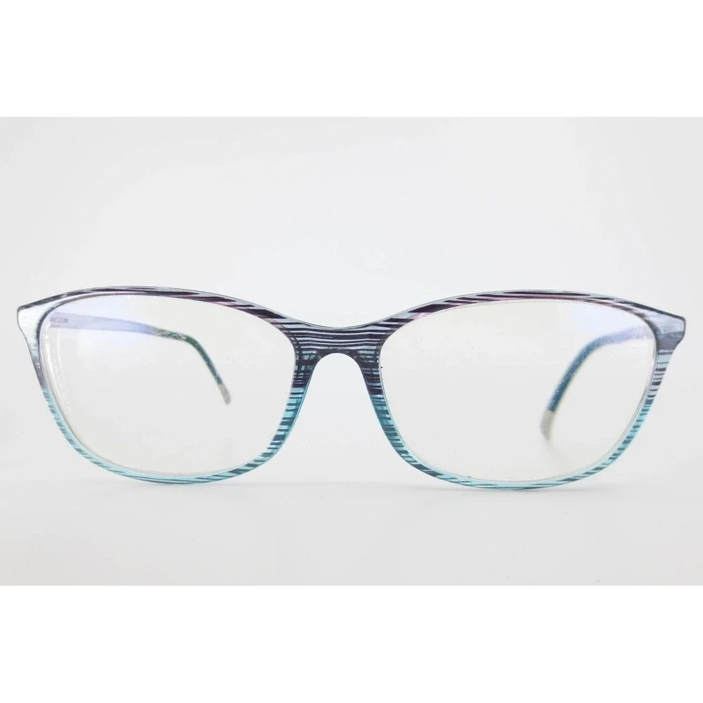 Silhouette SPX 1563 10 6052 Blue Purple Striped Eyeglasses Austria 53-14-130